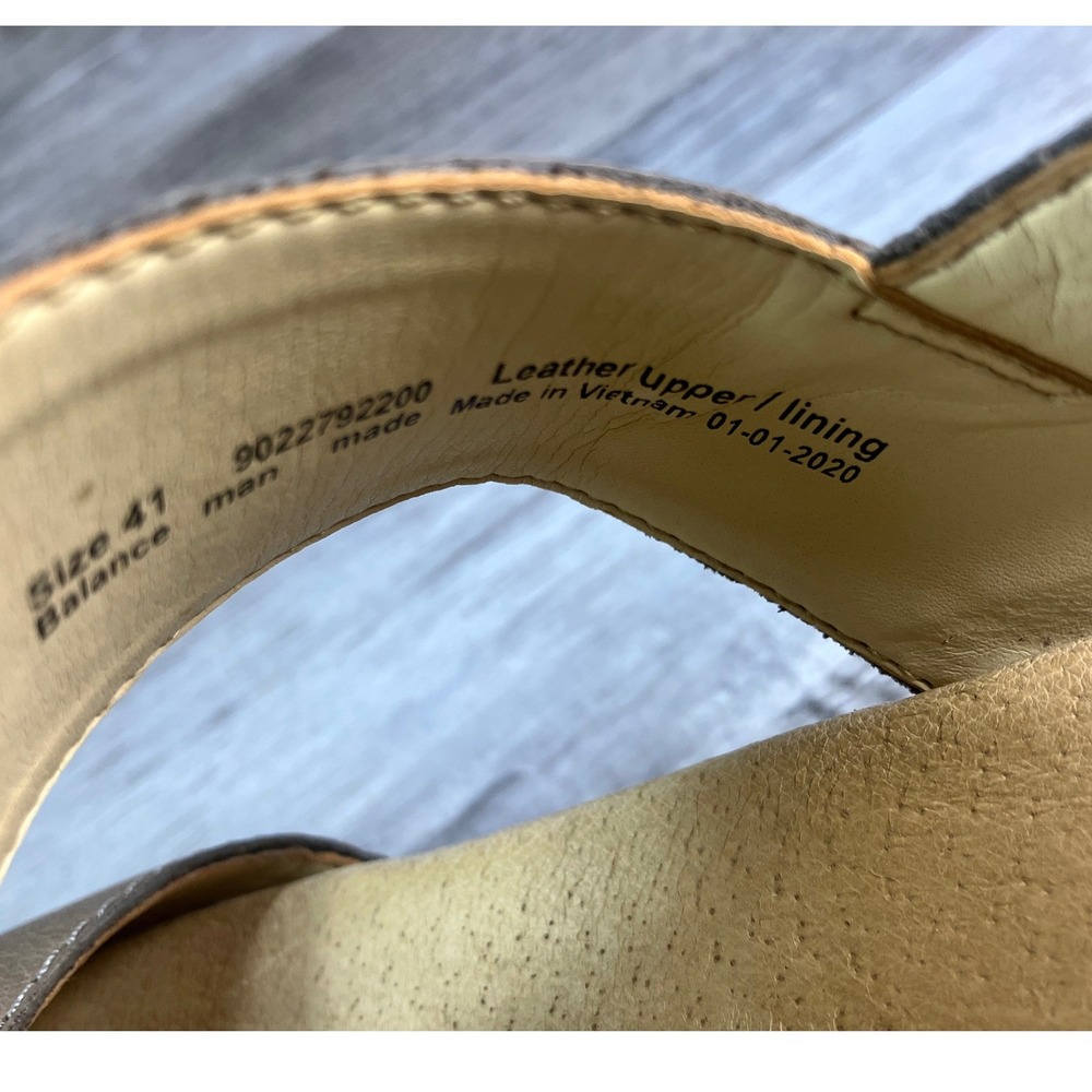 Dansko Tiffani Taupe Metallic Leather Slingback Clog Wedge Sandals 41 - Picture 7 of 8